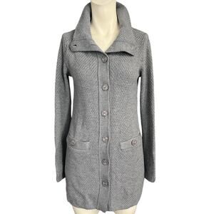 Patagonia Sweater Womens M Merino Wool Long Cardigan Button Waffle Knit M